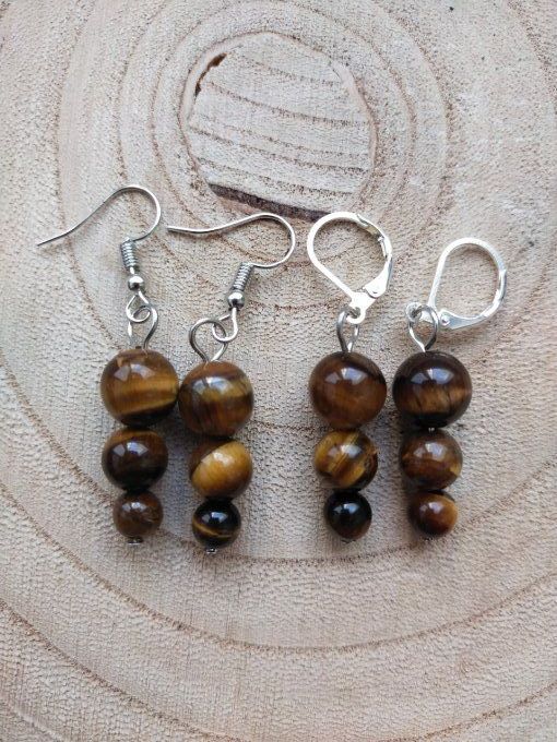 Boucles d'oreille Oeil de tigre