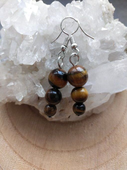 Boucles d'oreille Oeil de tigre