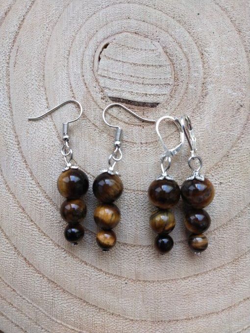 Boucles d'oreille Oeil de tigre