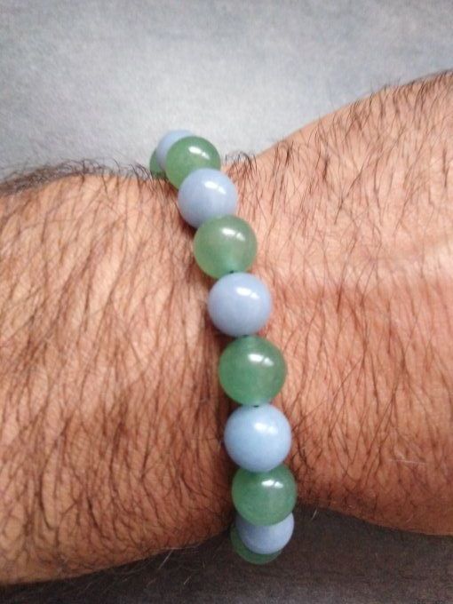 Bracelet Angelite / aventurine vert