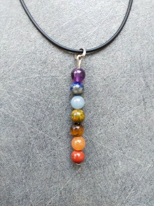 7 chakras en perles 6 mm