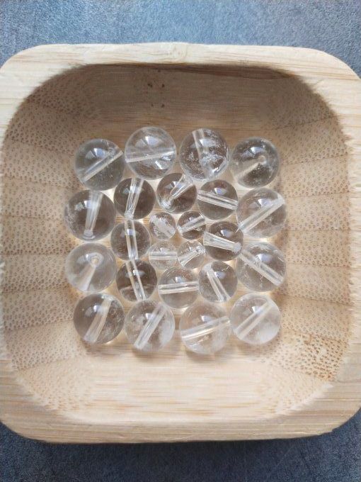 Perle Quartz / Cristal de roche à l'unité