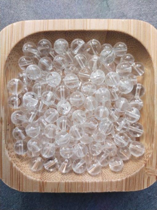 Perle Quartz / Cristal de roche à l'unité
