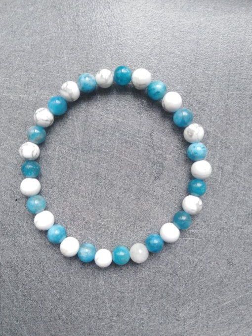 Bracelet Apatite / howlite (Taille enfant)