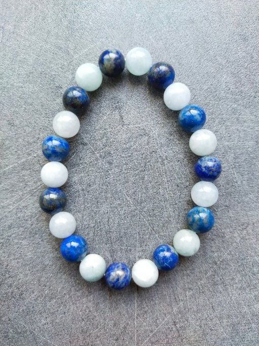 Bracelet Aigue marine / lapis lazuli