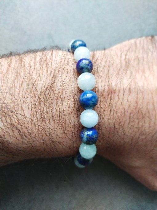 Bracelet Aigue marine / lapis lazuli