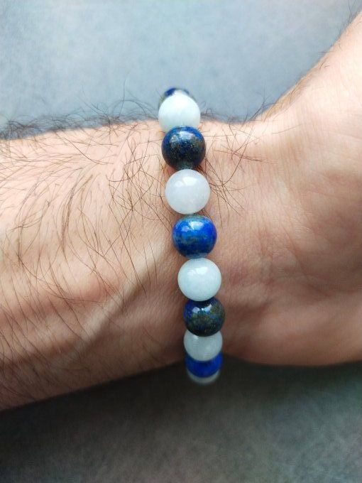 Bracelet Aigue marine / lapis lazuli