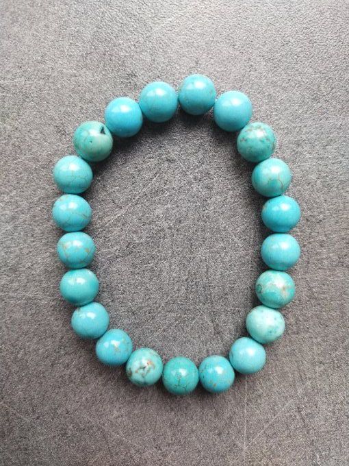 Bracelet Turquoise (howlite teinté)