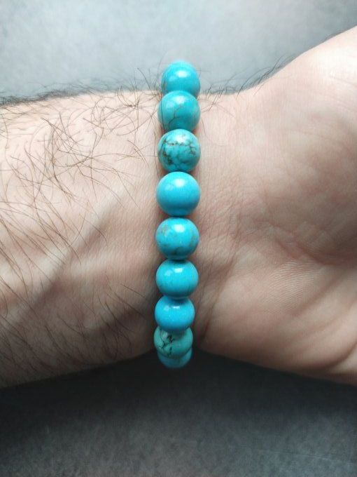 Bracelet Turquoise (howlite teinté)