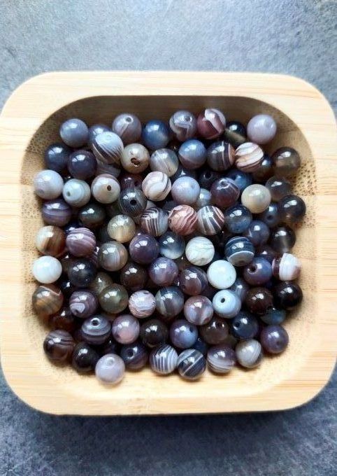Perle Agate de botswana à l'unité