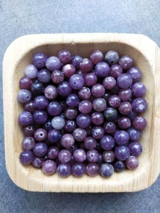 Perle Lépidolite à l'unité