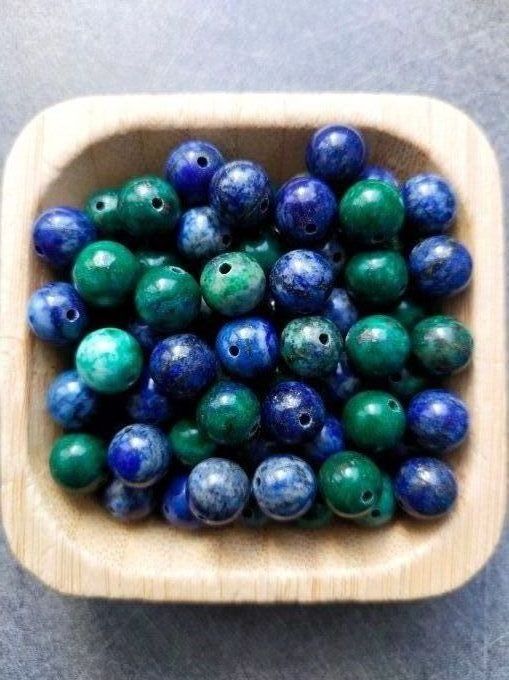 Perle Azurite malachite à l'unité